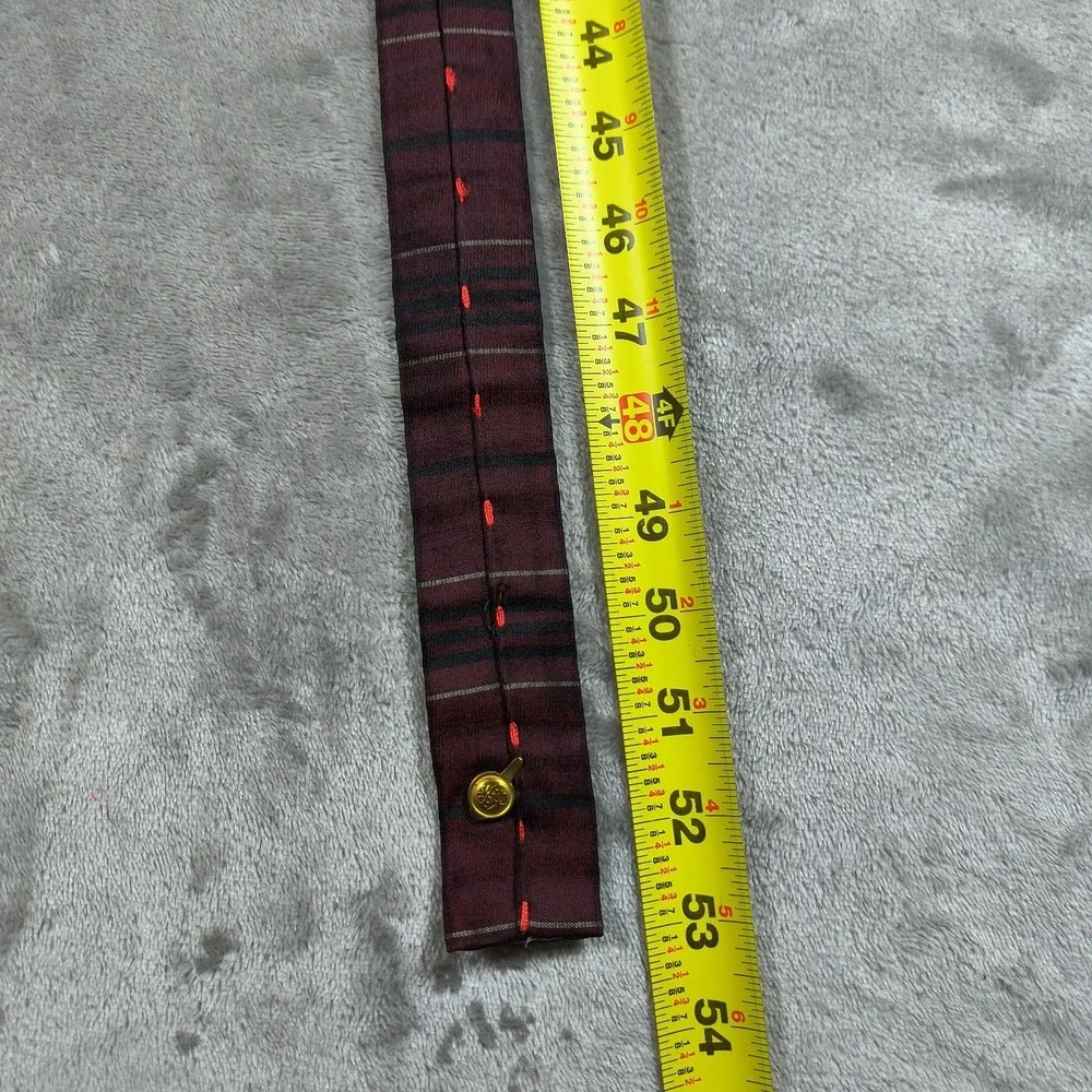 Vintage Fernando Cambini Square‎ Tip Tie Mens Red Striped Firenze Knit Flat End